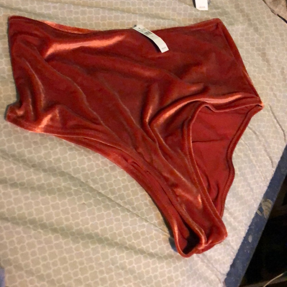 Velvet high waisted bikini bottom